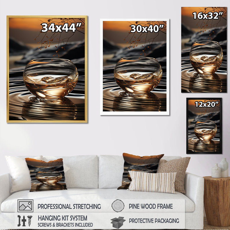 Bronze Brilliance vase Harmony - Abstract Still Lifes, art mural, H 40 po x l 30 po x P 1,5 po, Cadre flottant doré