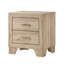 Table de chevet avec finition naturelle - 2 grandes tiroirs à glissières à glissière avec construction robuste et poignée en métal moderne