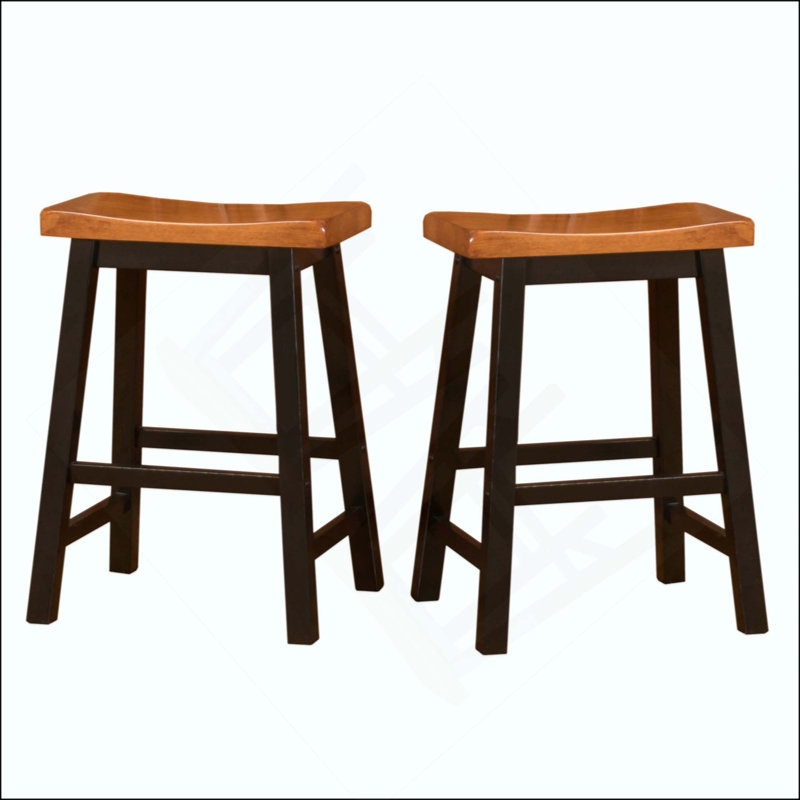 Tabouret de selle en bois robuste au design confortable, idéal pour les aires de service intérieures et les décorations.