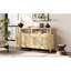 Armoire de rangement polyvalente en bois massif de style bohémien contemporain