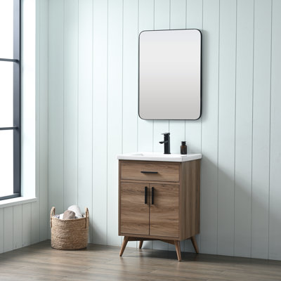 Mercury Row® Binford 24.4'' Single Bathroom Vanity with Ceramic Top ...
