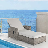 62.5" Long Reclining Single Chaise With Cushions