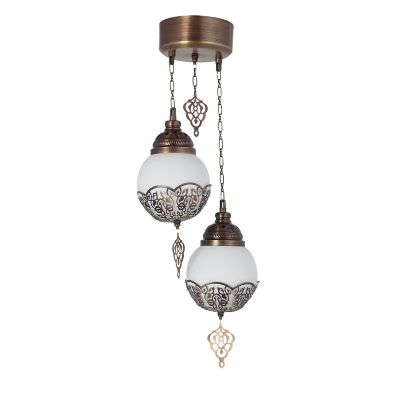 2 - Light Gold/White Cluster Pendant