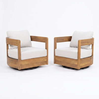 Fauteuil club pivotant avec assise rembourrée Maris