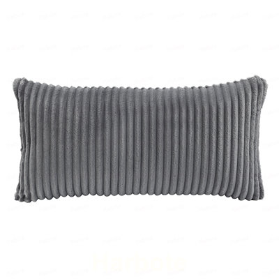Upholstered Accent Chair with Pillow Gray Soft Corduroy Foam Seat Cushion Solid Rubberwood Modern Home Furniture 1pc