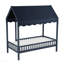 Meuble de chambre à coucher avec auvent pour lit plateforme simple bleu marine-2050235790