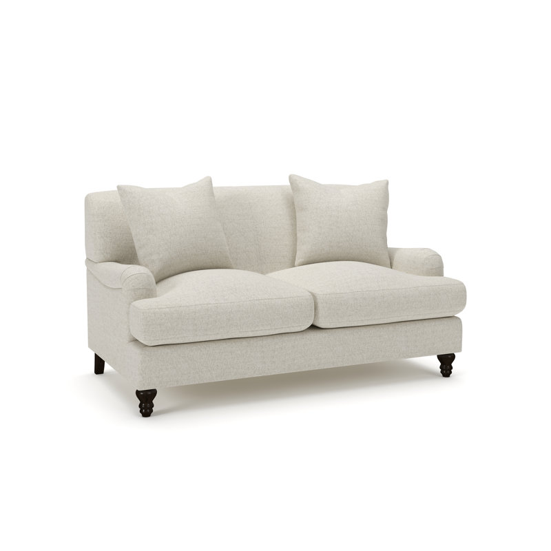 Walters 59'' Tight Back Loveseat, Macarena Light Gray Canvas