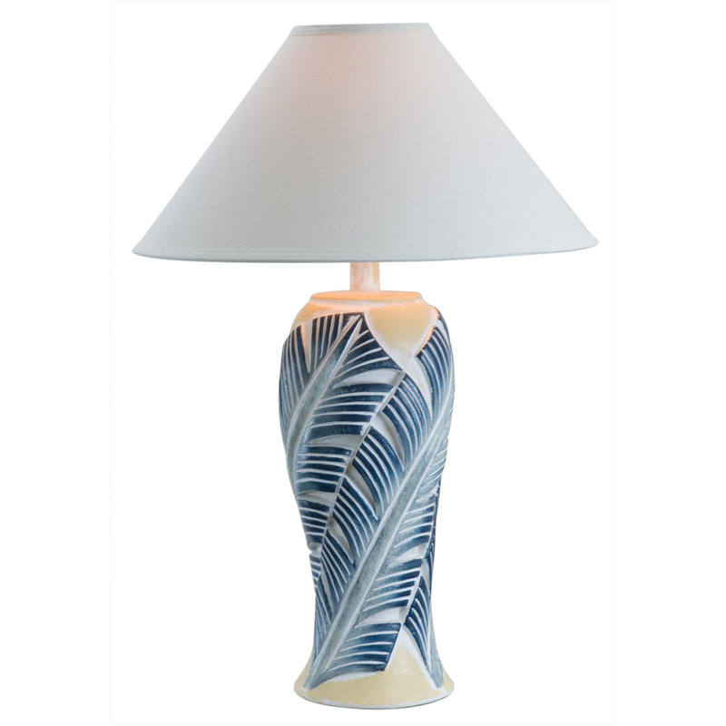 Lampe de table toxique 30 po, Feuille de bananier bleue