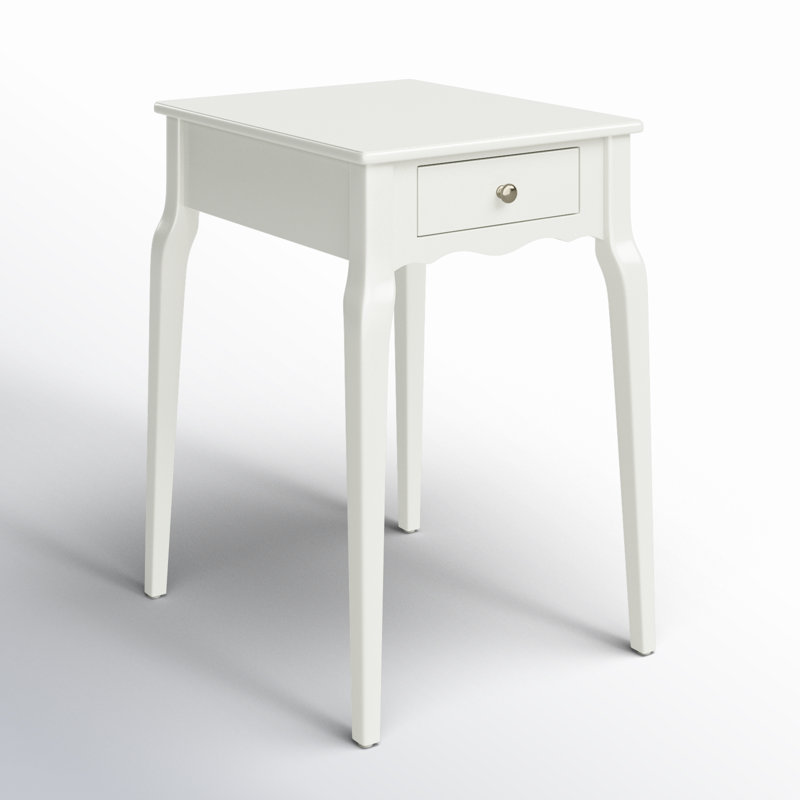 Pinckney End Table with Storage, White