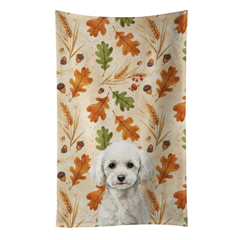 Heirloom Fall Kitchen Towel, Toy White Poodle
