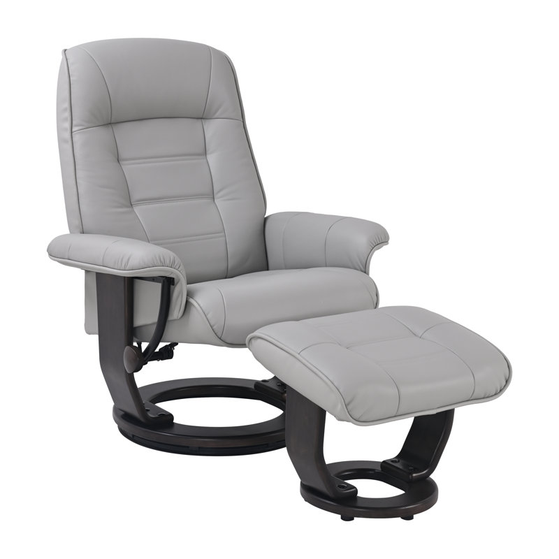 Zaryab Upholstered Swivel Recliner with Ottoman – 155° recline angle with handle position lock, 360° swivel