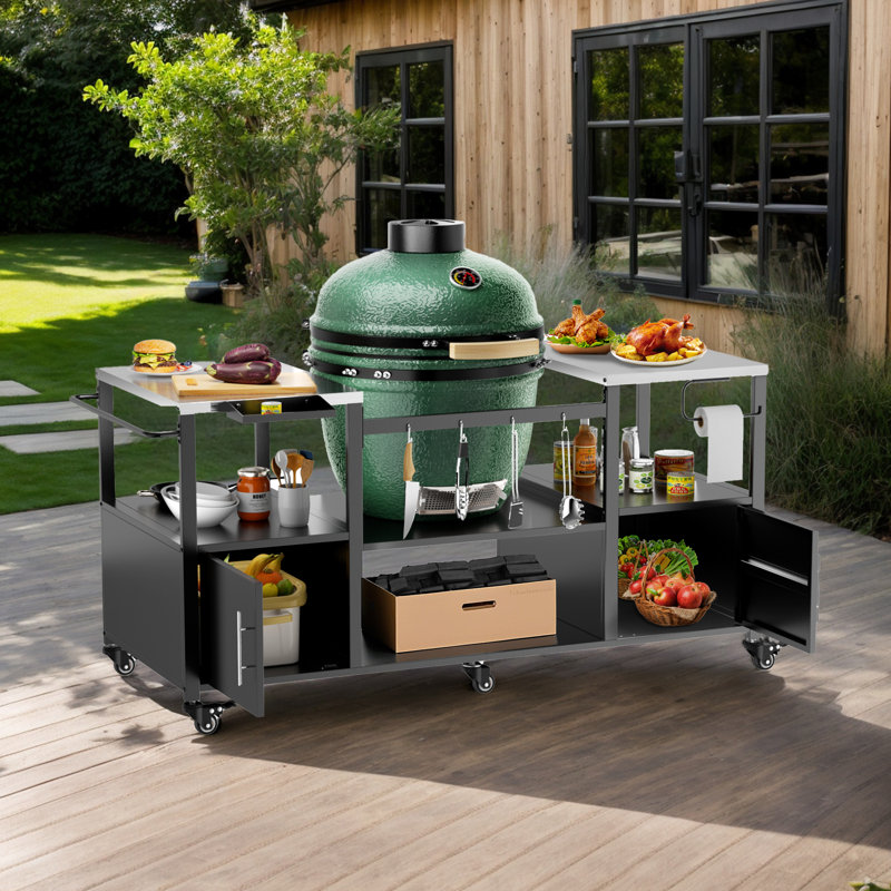 Chariot de barbecue extérieur pour gros œuf vert (sans gros œuf vert)