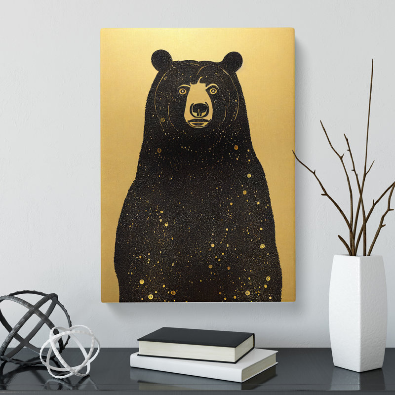 Bear Gold Leaf - Wrapped Canvas, 76cm H x 50cm W x 3cm D