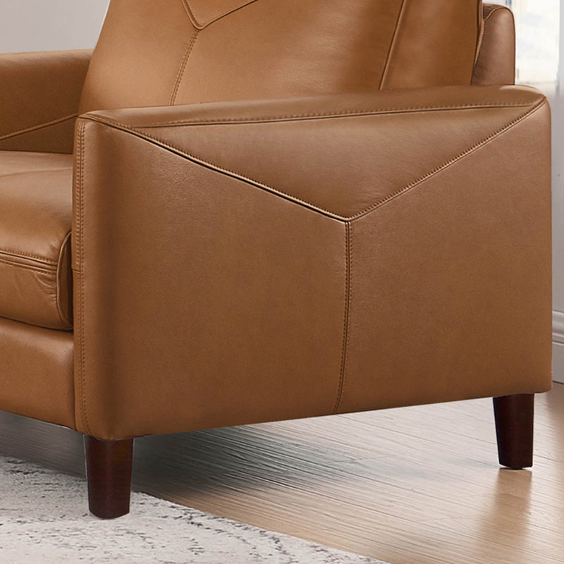 Chaise en cuir Middleton, Cuir véritable brun cognac
