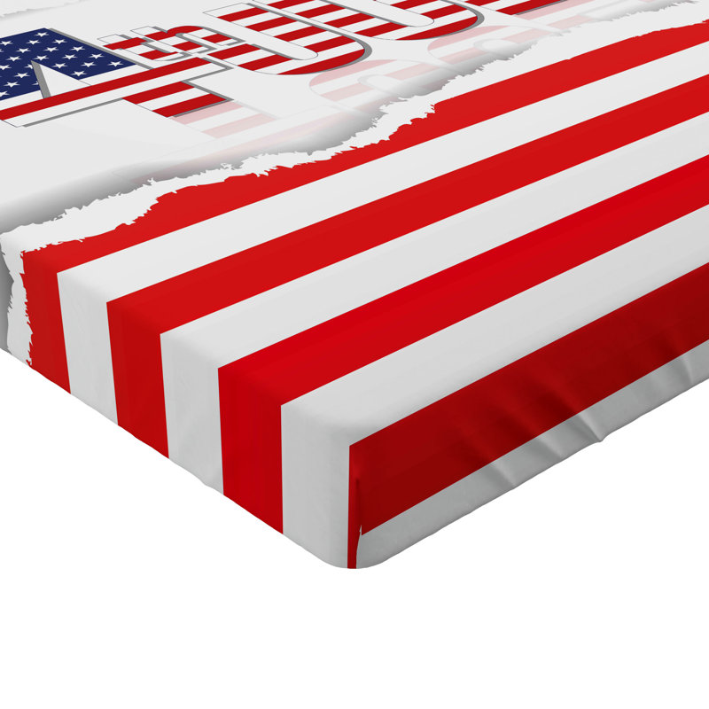 Multicolore drap-housse Ambesonne 4 juillet Motif patriotique, Drap-housse de taille simple