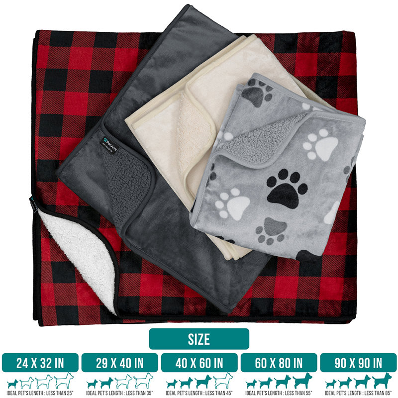 Medium Beige Waterproof Sherpa Fleece Dog Blanket