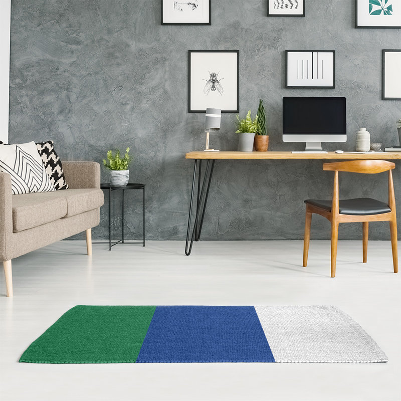 Tapis bleu/blanc football retour seattle, Rectangle 2 pi x 3 pi, Oui