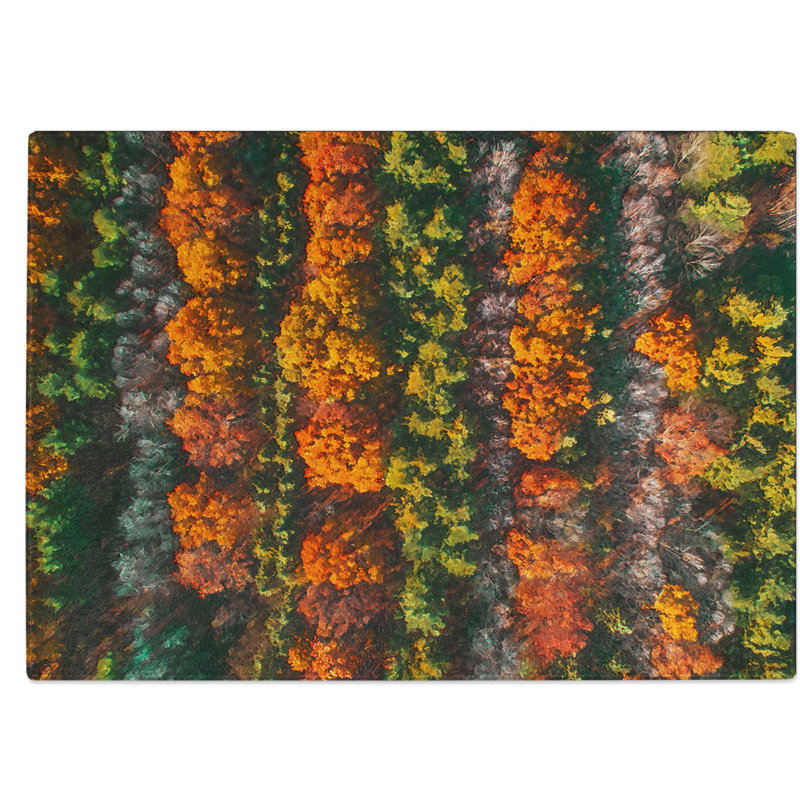 Tempered Glass Autumn Forest Chopping Board, 39 cm W x 28.5 cm L