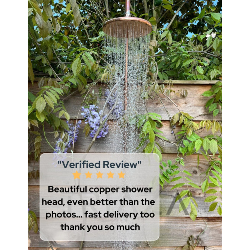 8-Inch Unlacquered Solid Copper Rain Shower Head
