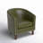 Marwood Faux Leather Barrel Accent Chair with Rubberwood Legs-1745040012