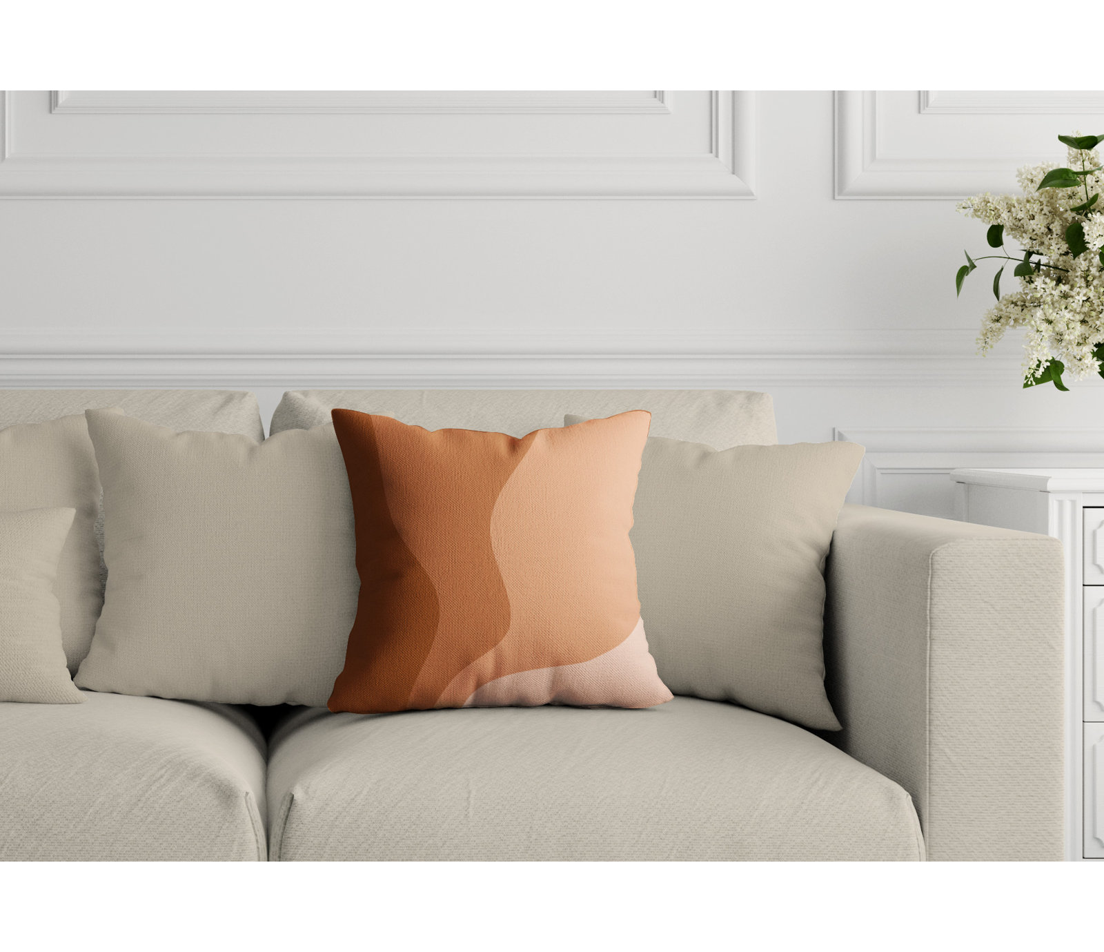 Bunko Ombre Indoor/Outdoor Throw Pillow, Orange, 19" x 19", Square
