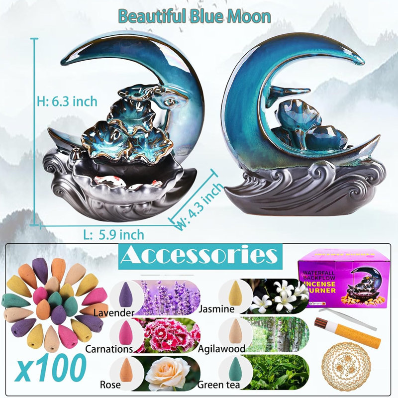New Moon Backflow Incense Holder
