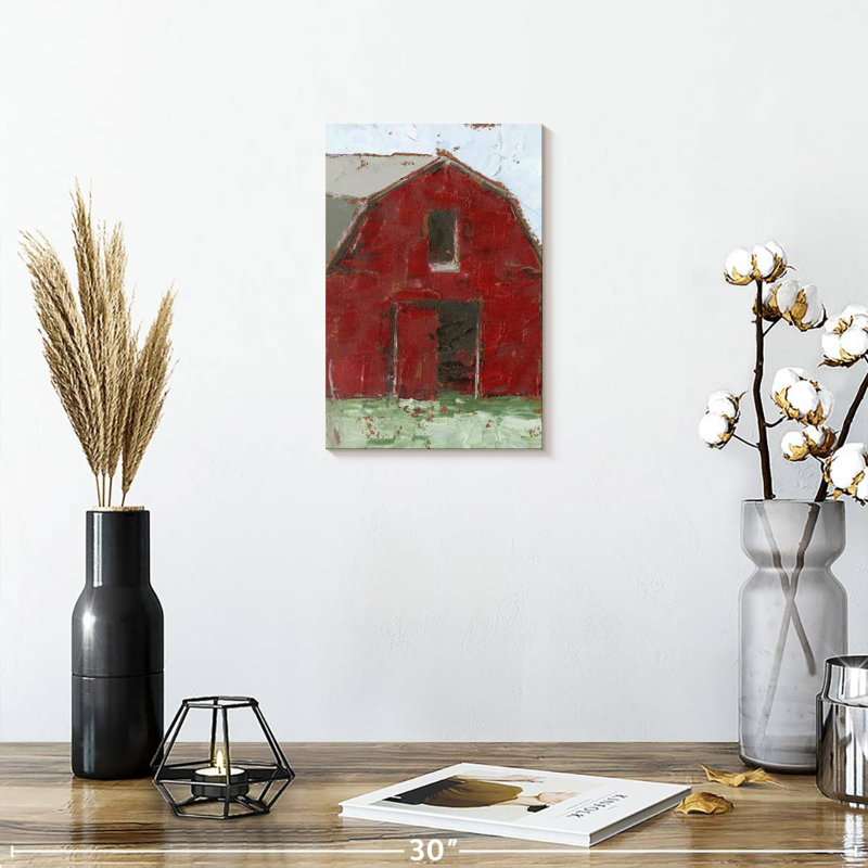 Lilie Big Red Barn I, 12" H x 8" W