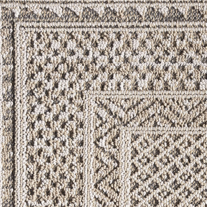 Dravin Polypropylene Beige Indoor/Outdoor Rug, Rectangle 5'3" x 7'3"