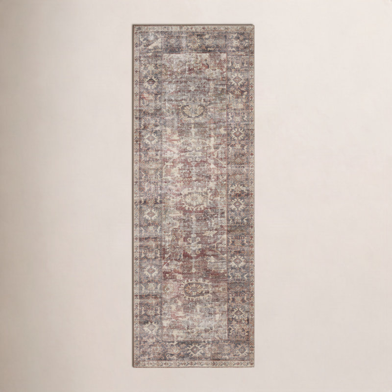 Tapis bordeaux / antique Georgie, Tapis de couloir 2 pi x 5 pi