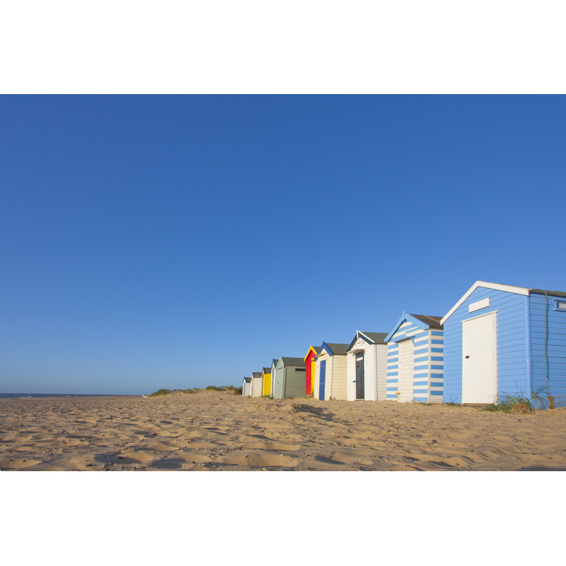 Colorful Beach Huts - Wrapped Canvas Print, 30cm H x 46cm W x 3.8cm D