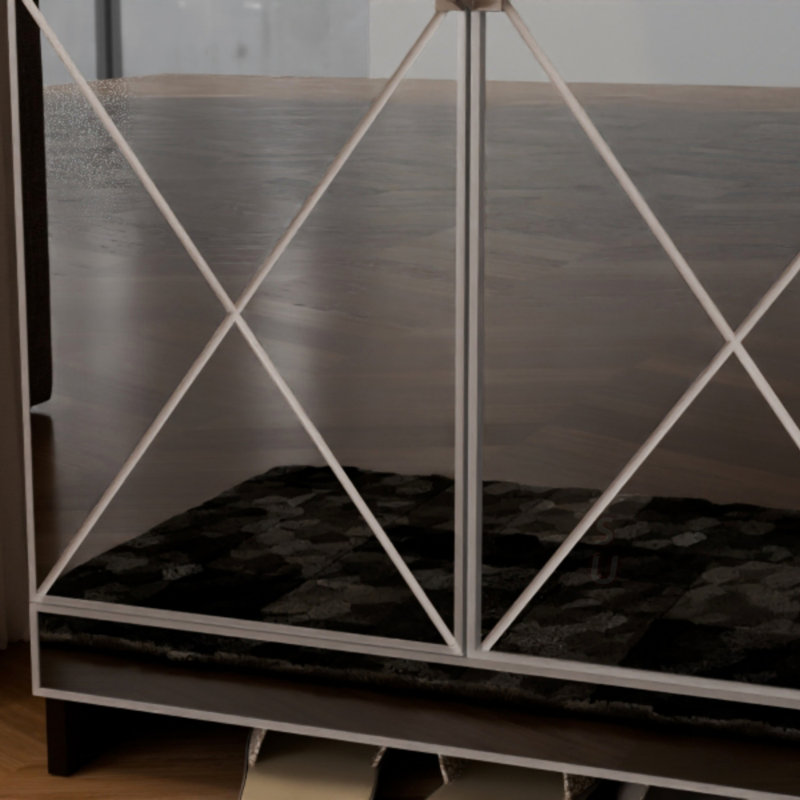 Elegant Mirrored Storage Cabinet With Versatile Functionality For Any Room