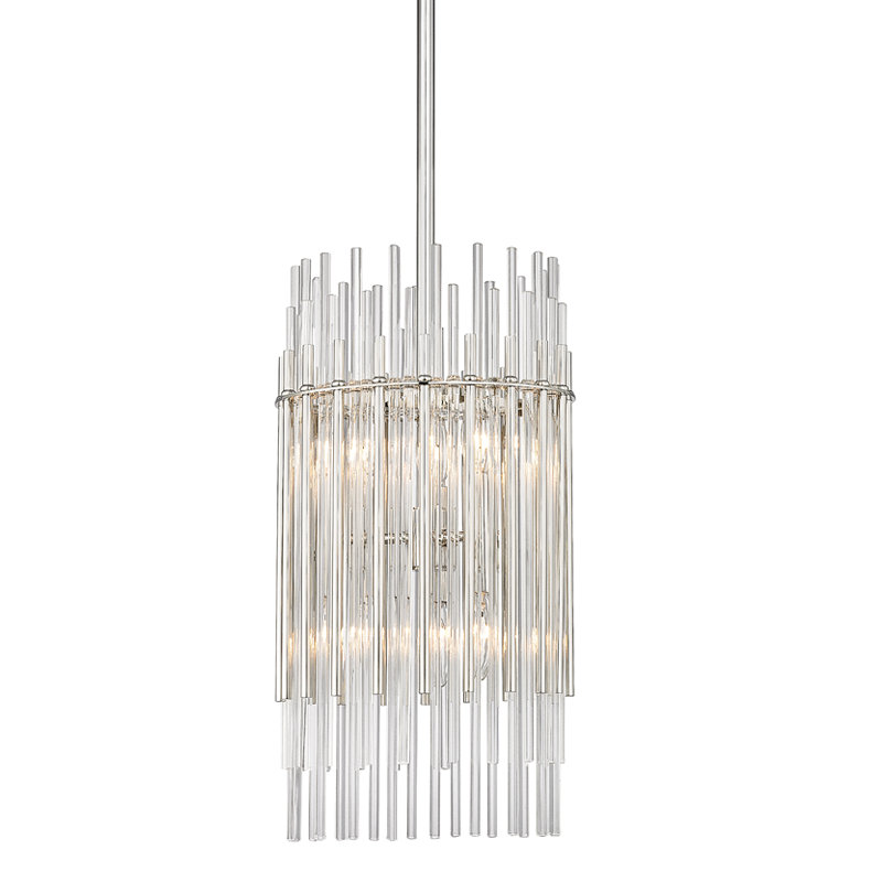 Wallis 10 Light Pendant, 6 , Polished Nickel
