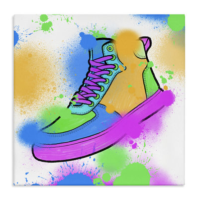 Art mural sur toile, "Splattered Cool Sneakers" par Marcus Prime