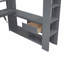 Lit mezzanine en bois pleine grandeur avec rangement, bureau, tablettes multiples, DEL et station de charge-2084886392