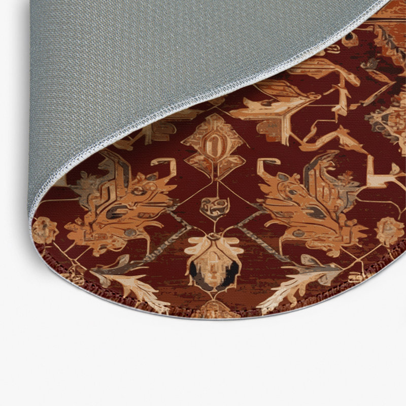 Tapis turc intérieur et extérieur brun, Rond 5 pi