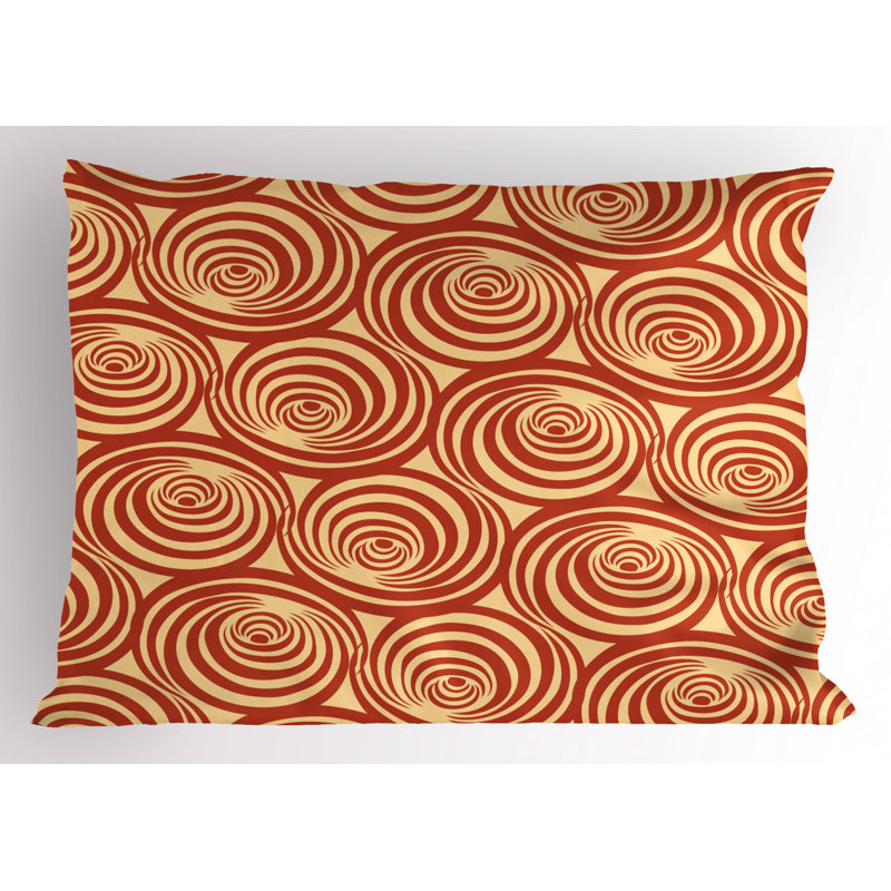 Brown/Orange Polyester Microfiber Piece Sham, Twin
