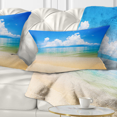 Cloudy Horizon over Sea Seashore Photo Rectangular Pillow Cover & Insert