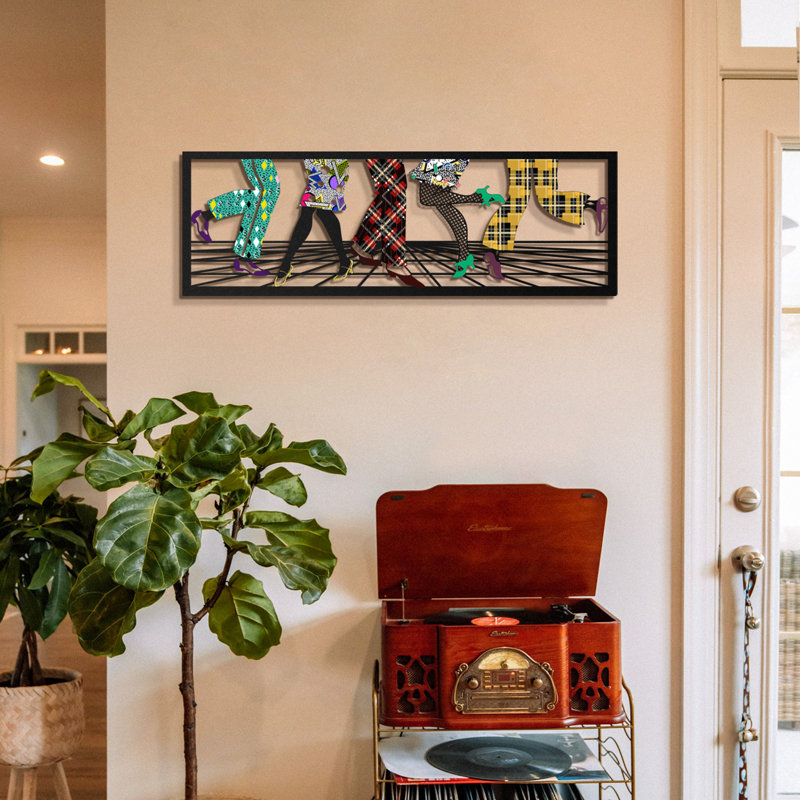 Colorful Dancers Steel Wall Art 12" x 37"