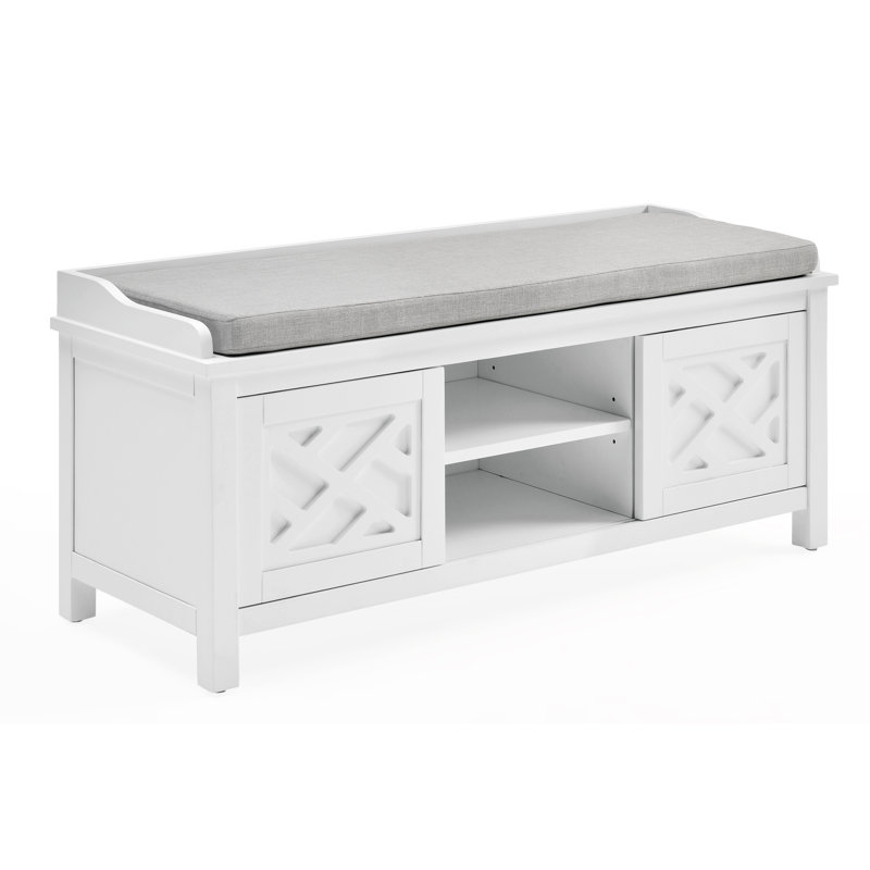 Lund Upholstered Storage Bench, White