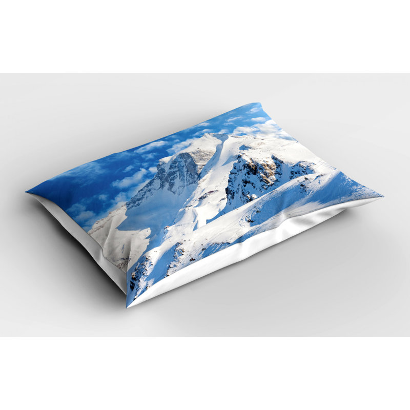 Blue/White Polyester Microfiber Piece Sham, Twin