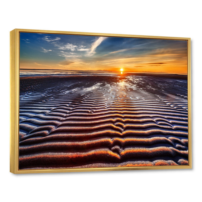 «Sunset Beach Dramatic Sky III», reproduction d'art sur toile nautique et côtière, H 12 po x l 20 po x P 1,5 po