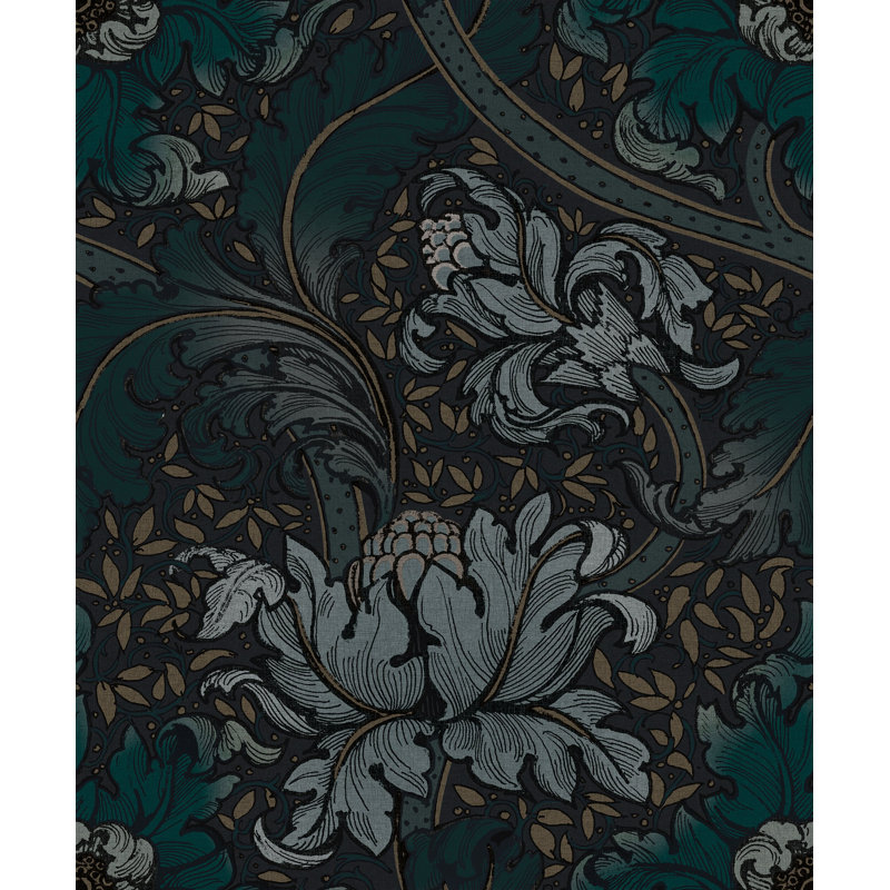 Llewelyn-Bowen - Off The Wall Floral Non-Woven Wallpaper Roll, Blue