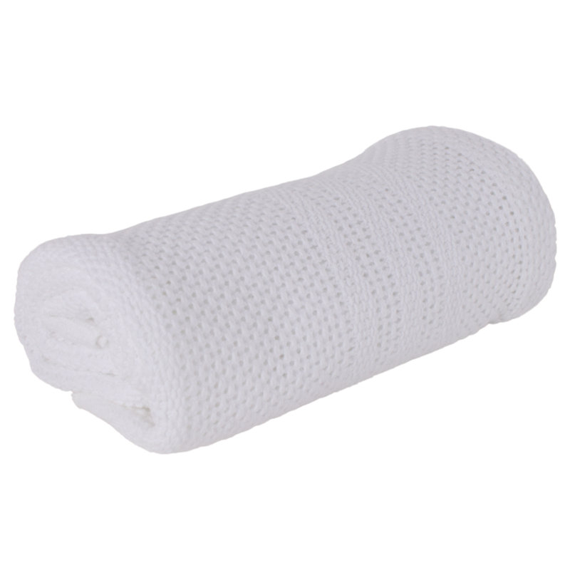 Brunson Cotton Stroller Blanket, White