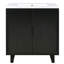 Ensemble de meuble-lavabo élégant avec lavabo offrant beaucoup de rangement et un design élégant.-110488751