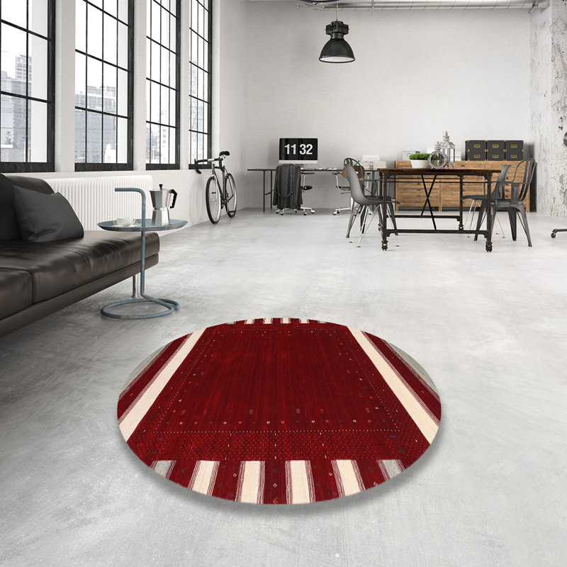 Tapis beige/brun contemporain, Rond 5 pi
