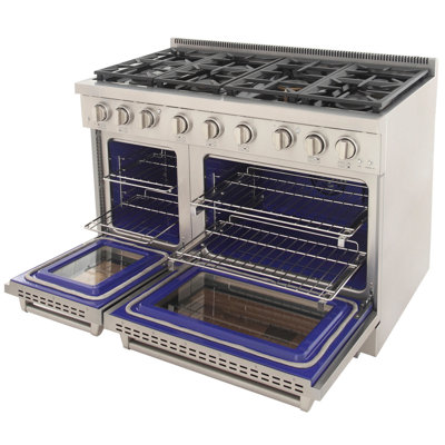 KUCHT Professional 48 po 6,7 pi cu Cuisinière au propane en acier inoxydable avec deux brûleurs True Simmer