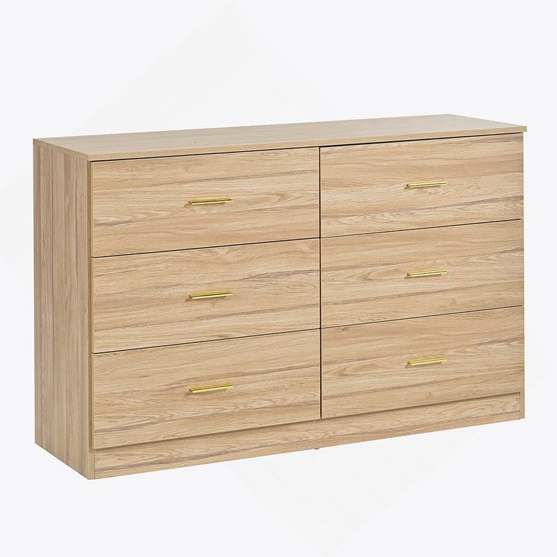 Commode 6 tiroirs Modern Modern, Naturel