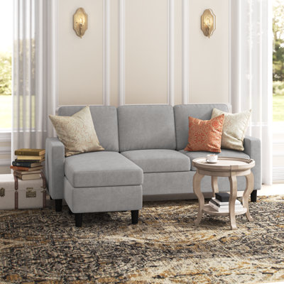 Aadvik 76.4" Square Arm Modern Standard Sofa Chaise with Reversible Cushions