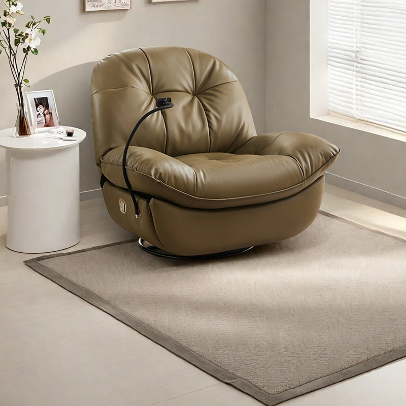 Ergonomic rotating lounge chair, Tan