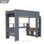 Lit mezzanine en bois gris foncé avec bureau, DEL et chargement multifonctionnel pour économiser de l'espace-1314162768